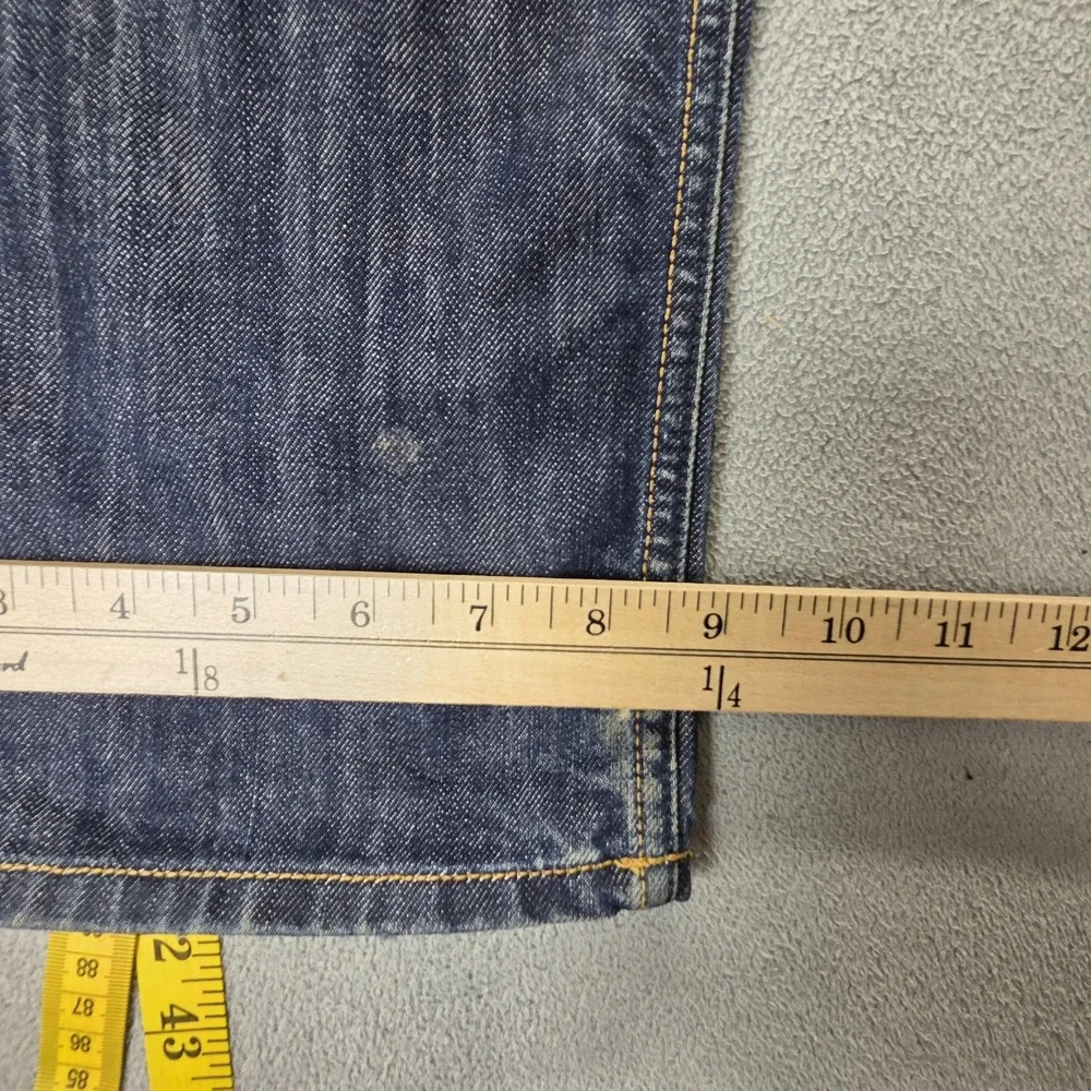 Diesel Jeans Mens 32x32 Blue Larkee Regular Straight Distressed Button Fly 0806W